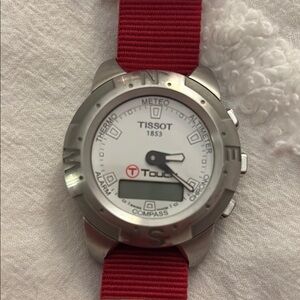 Tissot T-Touch Watch with Red Strap